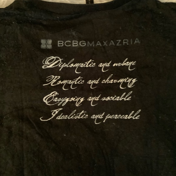 BCBGMAXAZRIA black burnout Libra tshirt Sz XS - Picture 5 of 5